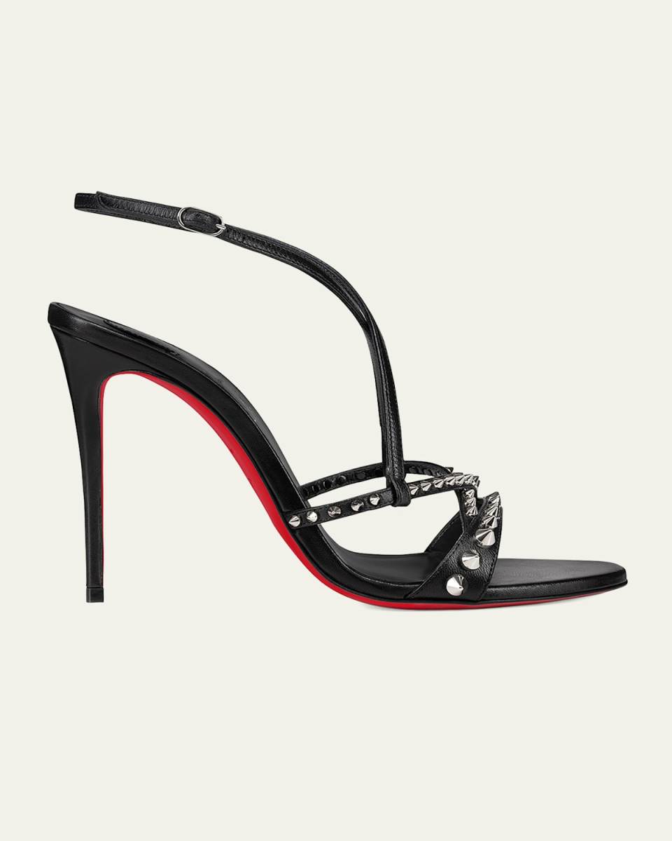 Tatooshka Spikes Red Sole Ankle-Strap Sandals